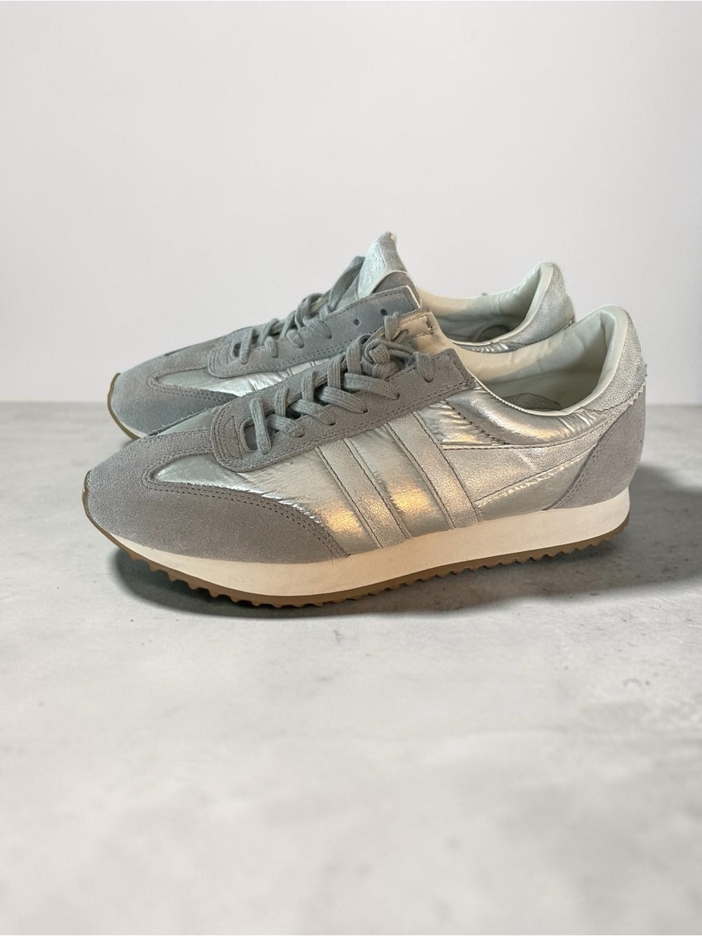 Gola Boston 78 Silver Metallic Retro Trainer Sneakers Women's 8
